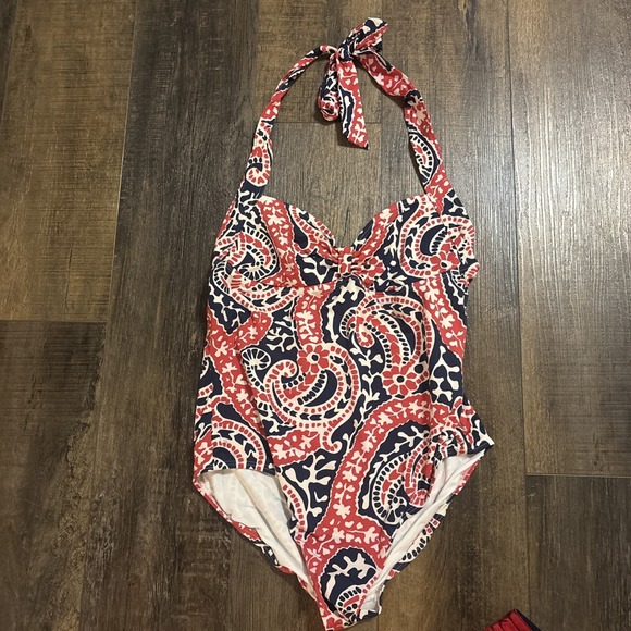 Tommy Hilfiger Halter One Piece Swimsuit With Matching Swim Shorts Large - Picture 2 of 11
